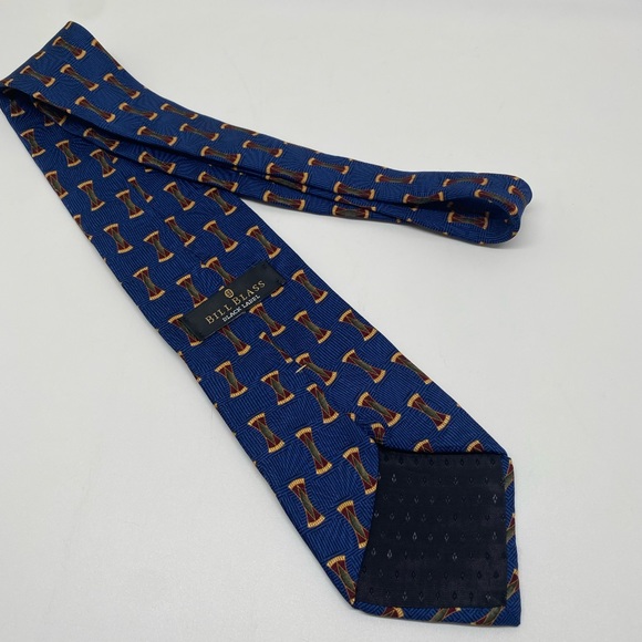 Bill Blass Black Label Blue Silk Imported Neck Tie - Picture 4 of 9